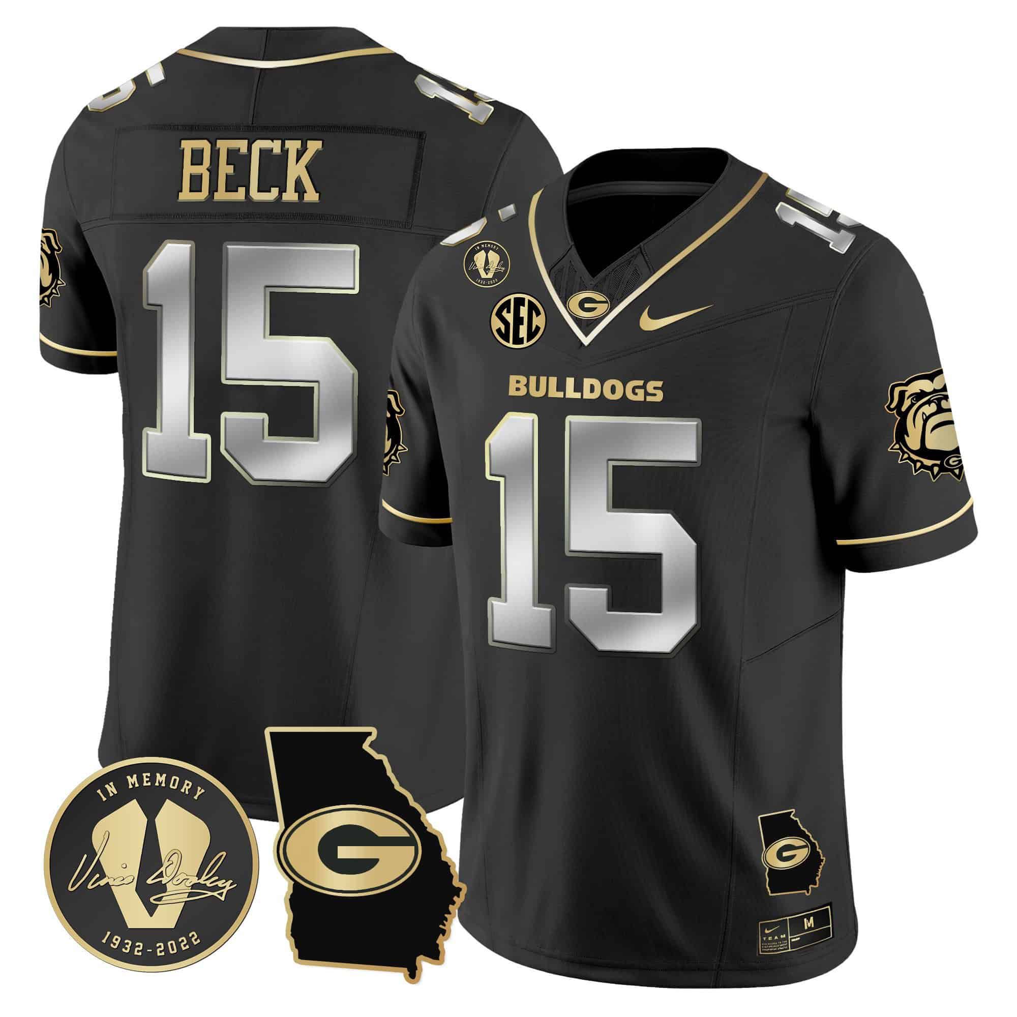 Men Georgia Bulldogs #15 Beck Black 2024 Nike Vapor NCAA Jersey style 3->indianapolis colts->NFL Jersey